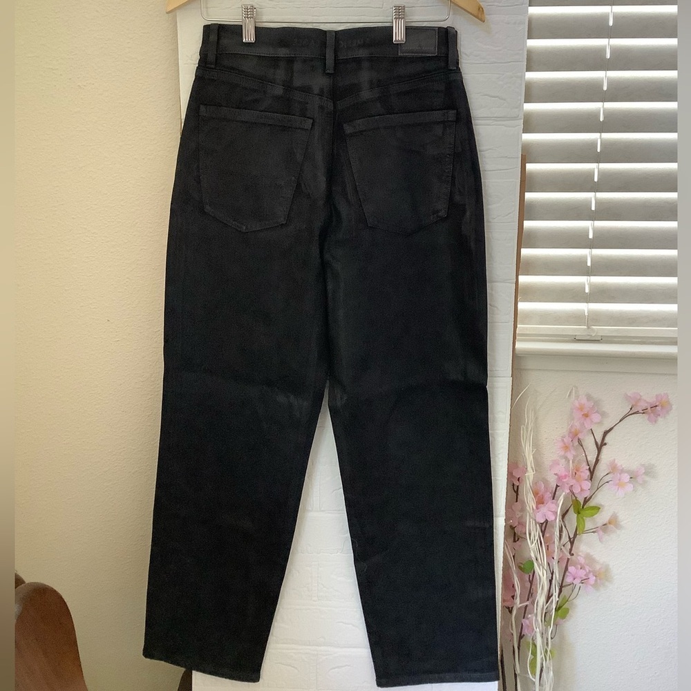 American Eagle Coated Super High Rise Baggy Straight Jeans - 2 Short - NWT - Picture 5 of 10